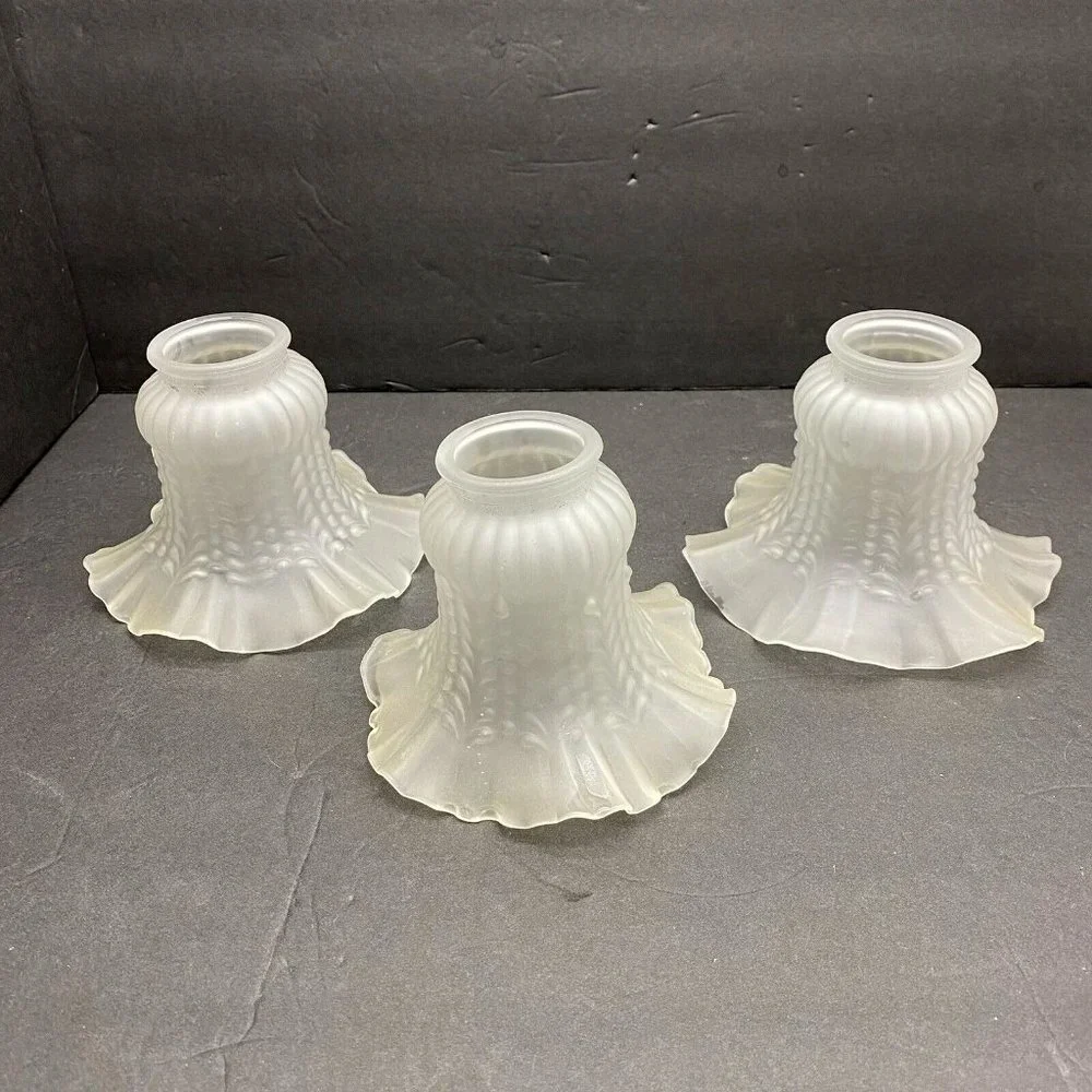 VTG Frosted Fluted Glass Light Shades 2
